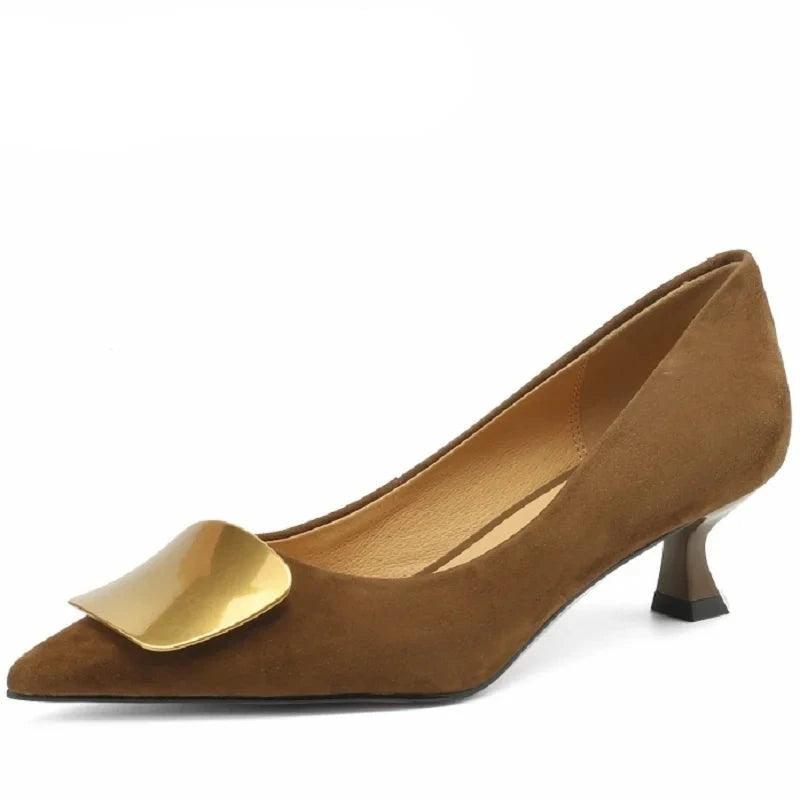 Elegant Leather High Heel Women Pumps - Pumps Shoes - Guocali