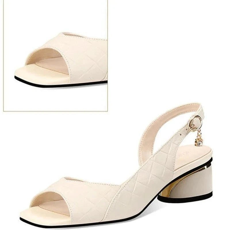 Elegant Low Heeled Women Sandals - - Guocali