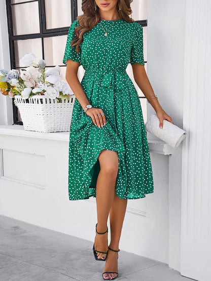 Elegant Polka Dot Print Strappy Dress - Strappy Dress - Guocali