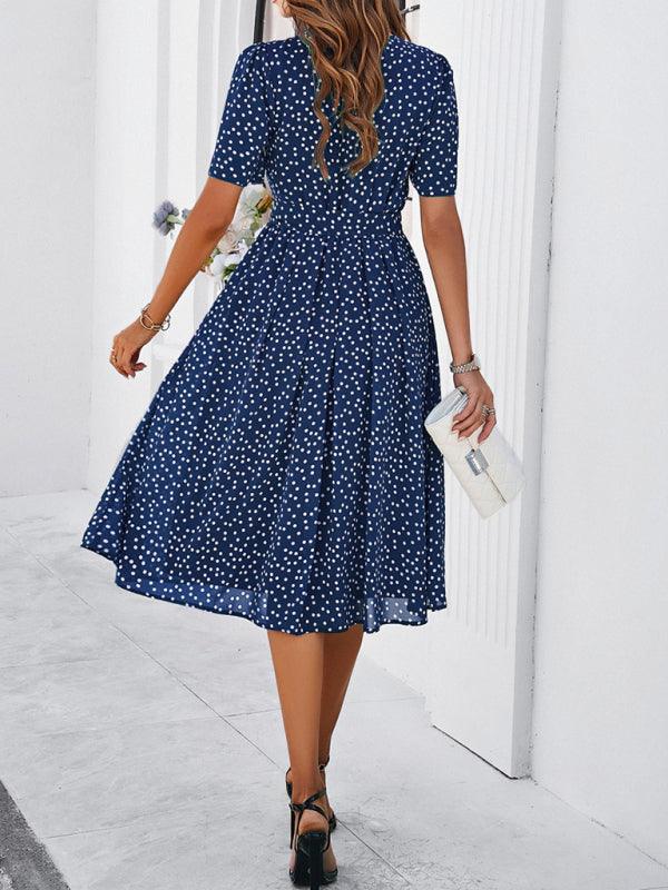 Elegant Polka Dot Print Strappy Dress - Strappy Dress - Guocali