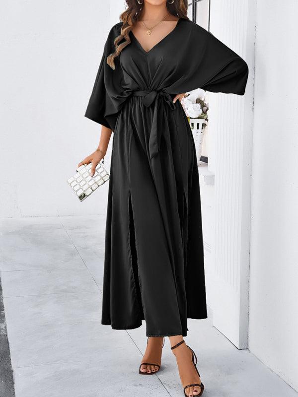 Elegant V-Neck Loose Dress - Loose Dress - Guocali