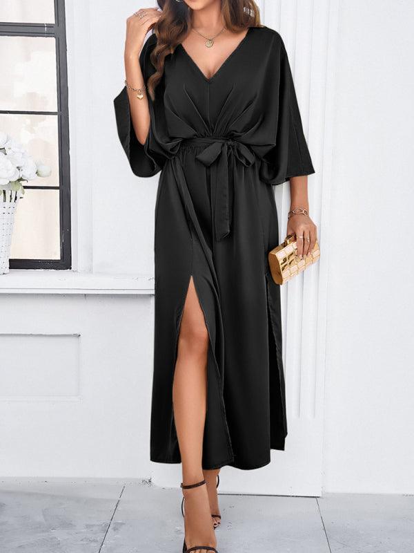 Elegant V-Neck Loose Dress - Loose Dress - Guocali