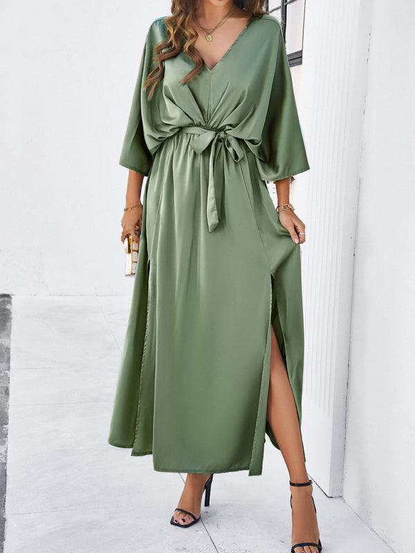 Elegant V-Neck Loose Dress - Loose Dress - Guocali