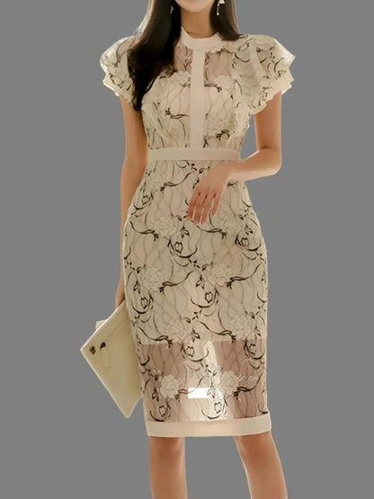 Fairy Style Butterfly Sleeve Work Dress - Work Dress - Guocali