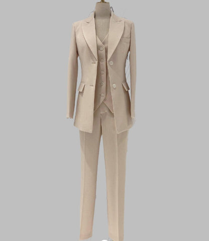 Formal Three Piece Suit - Apricot Women Pantsuit - Pantsuit - Guocali