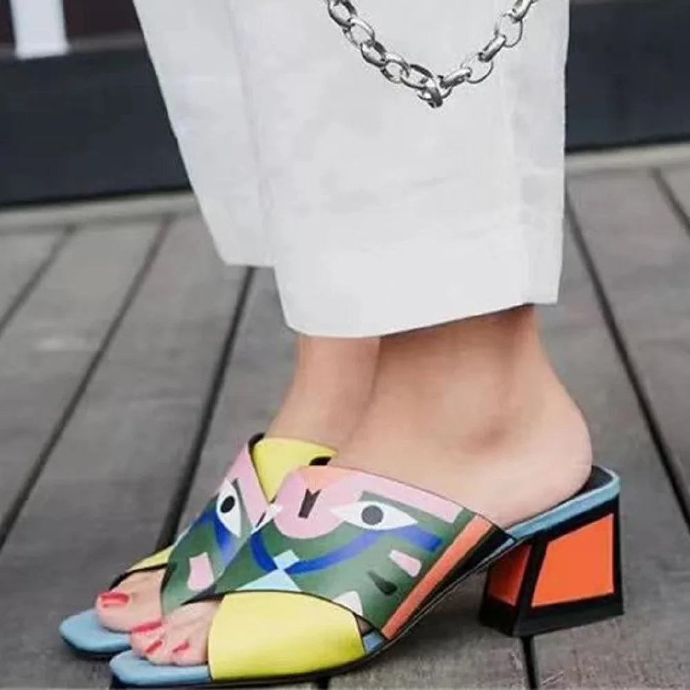 Graffiti Women Sandals - Eye Print Shoes - Sandals - Guocali