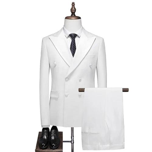 Groom Wedding Suit - Double-Breasted 3-Piece Set - Wedding Suit - Guocali