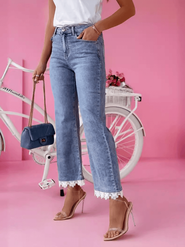 High Waist Slim Fit Bootcut Jeans - Bootcut Jeans - Guocali