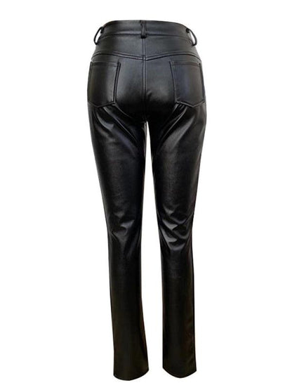 High Waist Tight PU Leather Pants