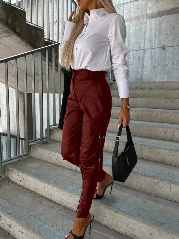 Women’s Fashion Slim Fit PU Leather Pants