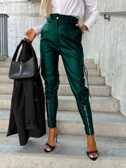 Women’s Fashion Slim Fit PU Leather Pants