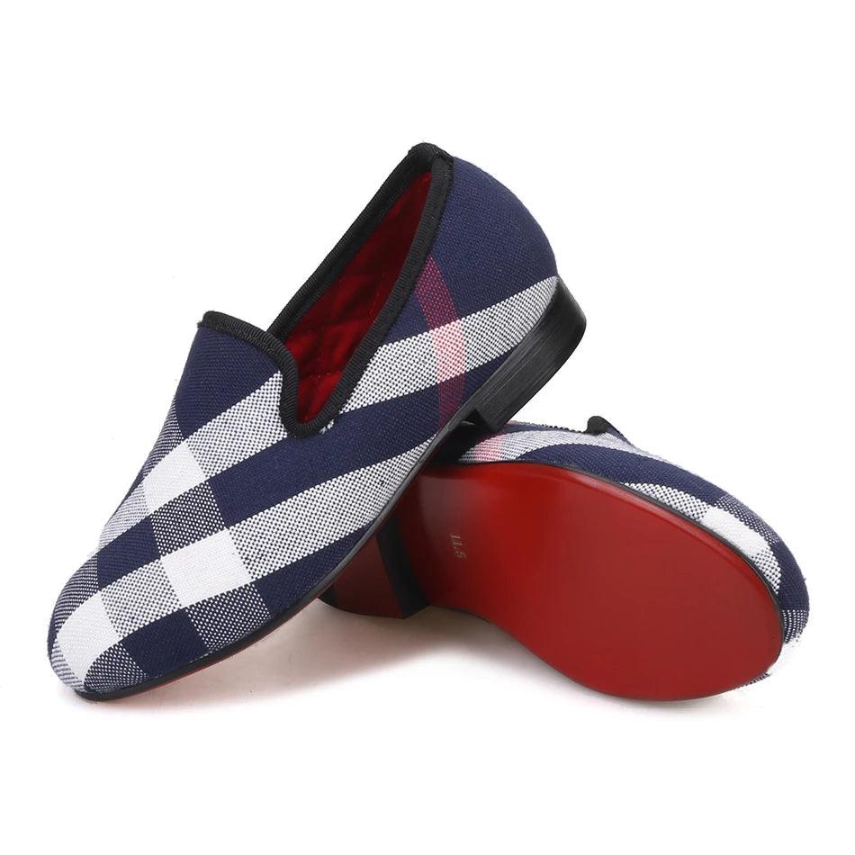 Kids Loafers Cherry Comfort: Matching Parent-Child Loafers - Red Cotton Insoles-Loafer Shoes-GUOCALI