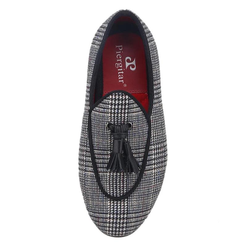 Kids Loafers Classic Charm: Plaid Tassel Loafer Shoes for Stylish Youngsters-Loafer Shoes-GUOCALI