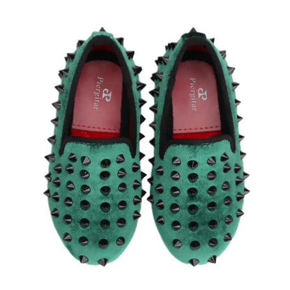 Kids Loafers Classic Style Kids Shoe Velvet Spikes Shoes-Loafer Shoes-GUOCALI