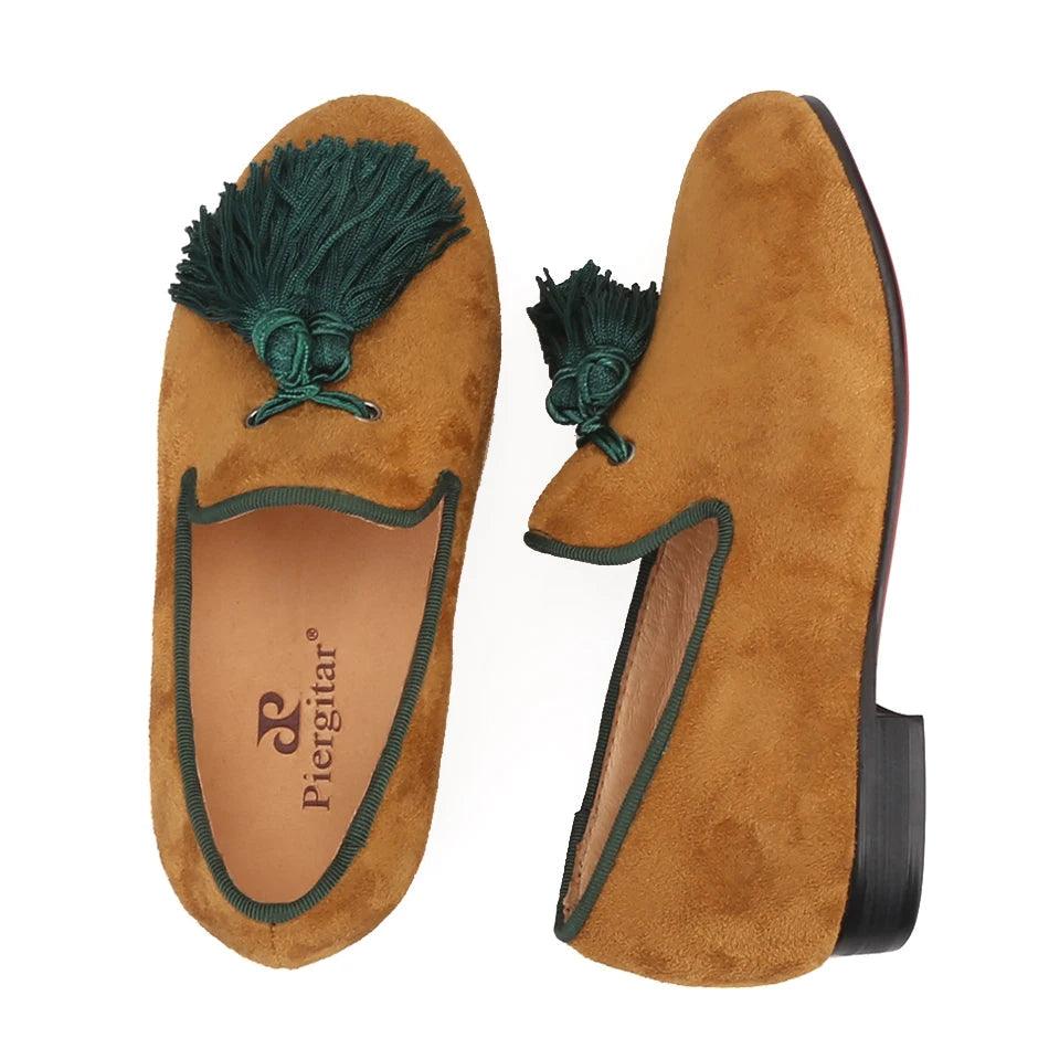 Kids Loafers Khaki Kids' Loafer Shoes: Classic Style with Tassel Detailing-Loafer Shoes-GUOCALI