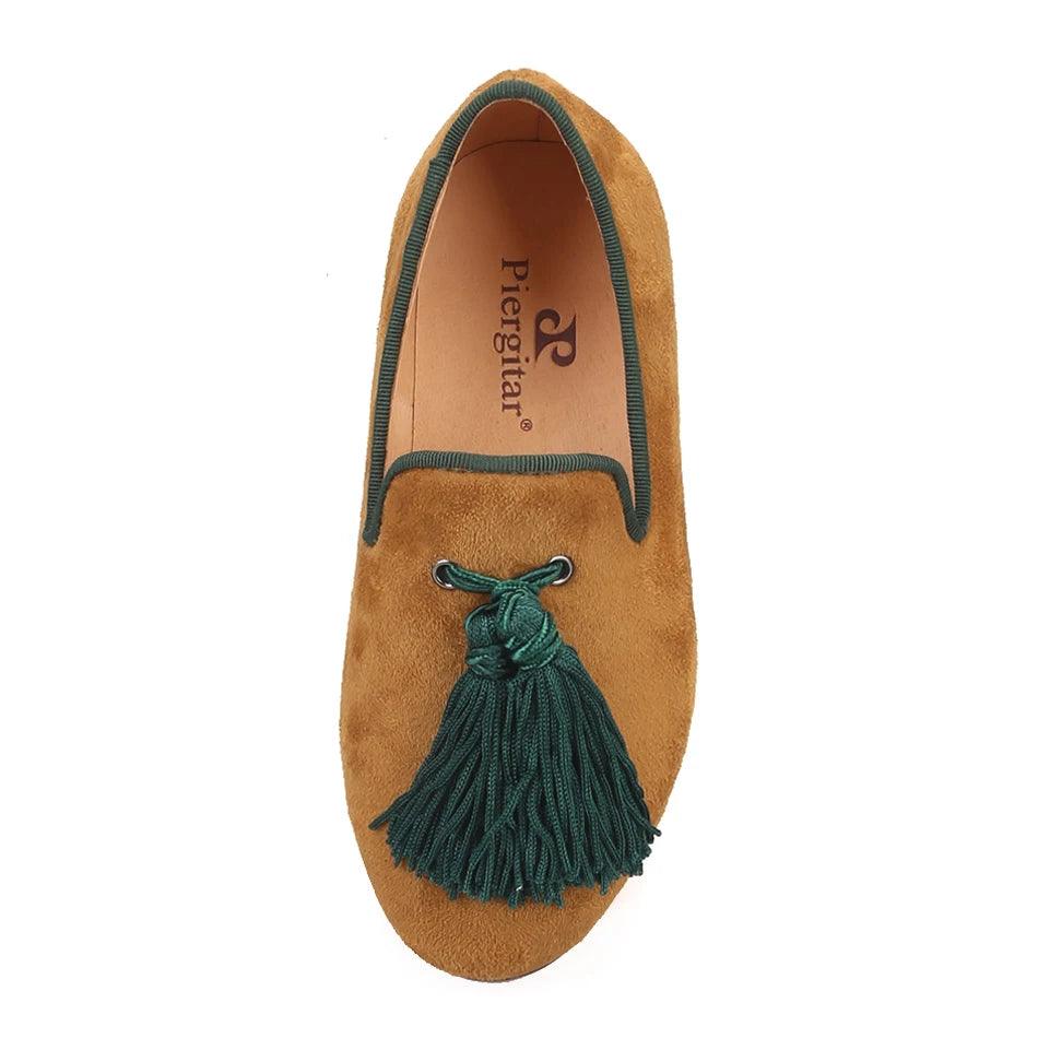 Kids Loafers Khaki Kids' Loafer Shoes: Classic Style with Tassel Detailing-Loafer Shoes-GUOCALI