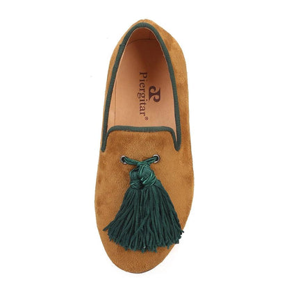 Kids Loafers Khaki Kids' Loafer Shoes: Classic Style with Tassel Detailing-Loafer Shoes-GUOCALI