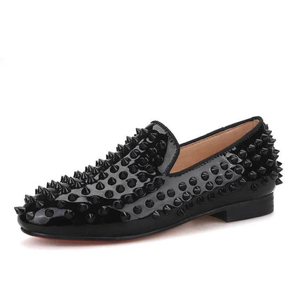 Kids Loafers Matching Sophistication: Handmade Spiked Loafers for Kids-Loafer Shoes-GUOCALI