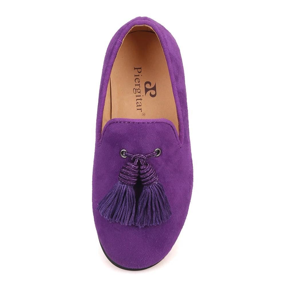 Kids Loafers Matching Style - Handcrafted Purple Suede Loafers for Parents and Kids-Loafer Shoes-GUOCALI