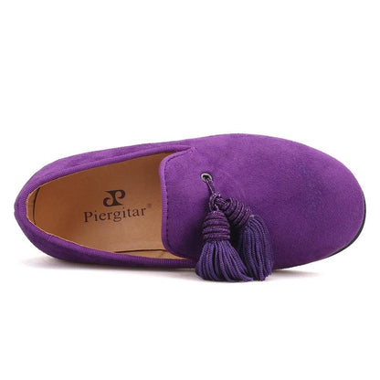 Kids Loafers Matching Style - Handcrafted Purple Suede Loafers for Parents and Kids-Loafer Shoes-GUOCALI