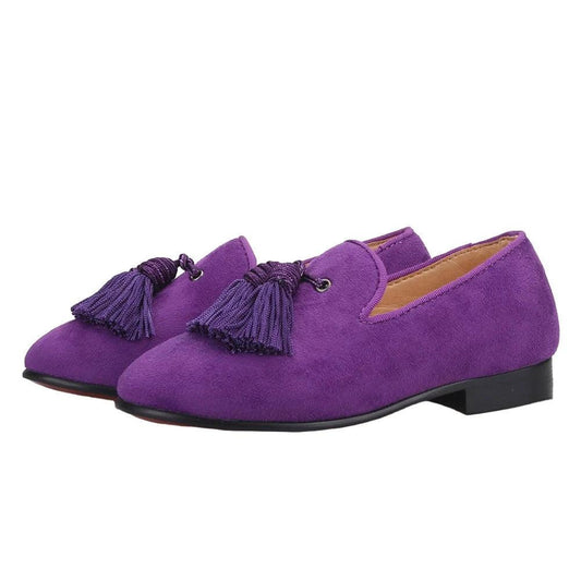 Kids Loafers Matching Style - Handcrafted Purple Suede Loafers for Parents and Kids - Loafer Shoes - Guocali