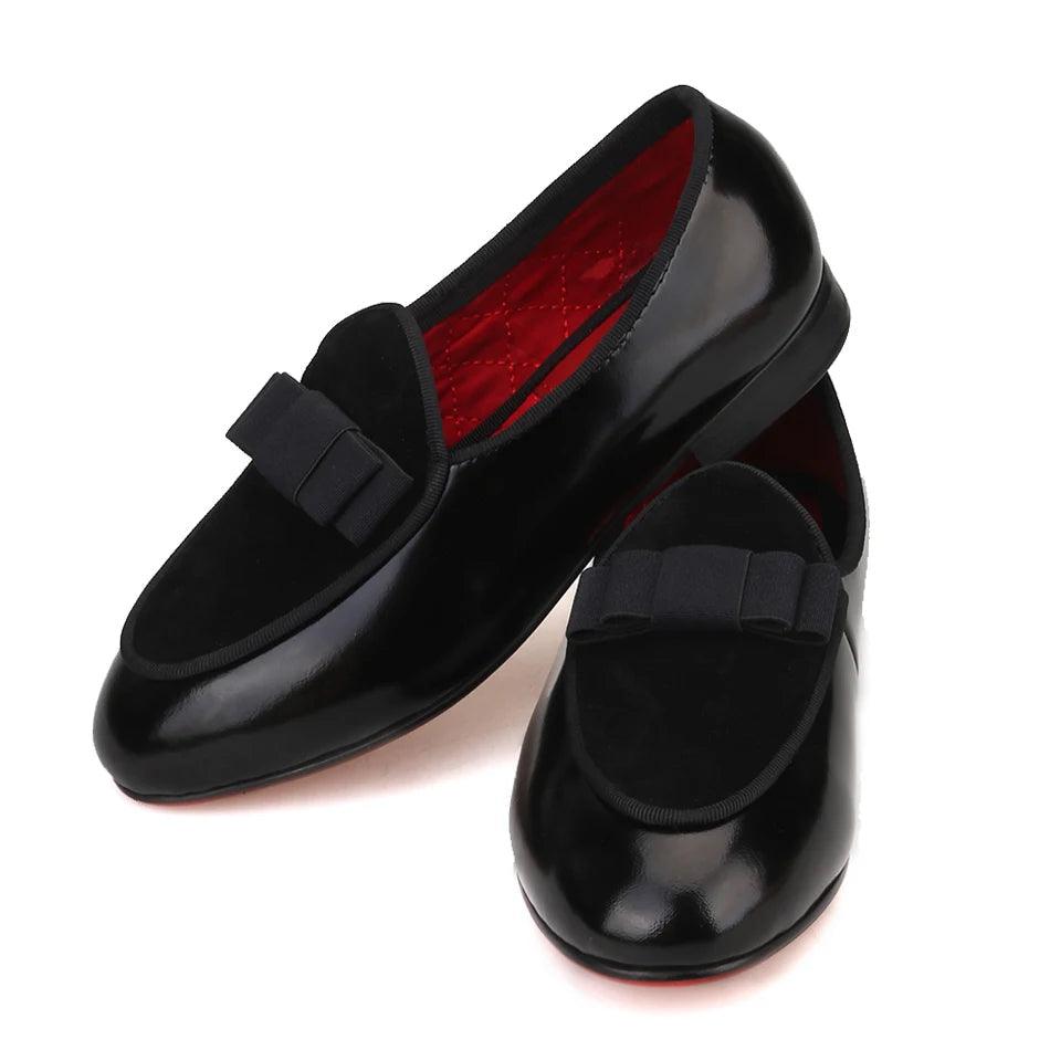 Kids Loafers Party-Ready: Handmade Children's Loafers with Red Outsoles - Loafer Shoes - Guocali