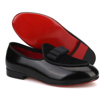 Kids Loafers Party-Ready: Handmade Children's Loafers with Red Outsoles-Loafer Shoes-GUOCALI