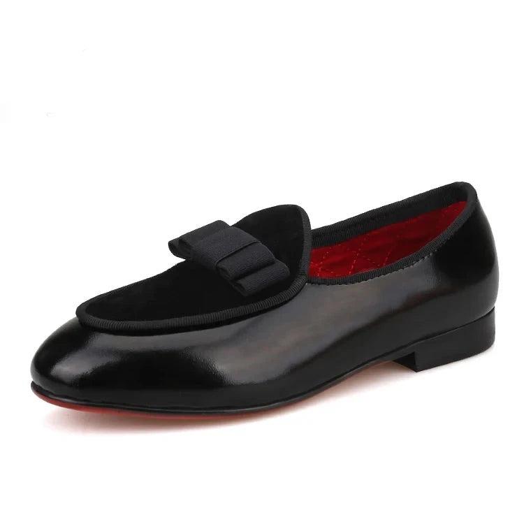 Kids Loafers Party-Ready: Handmade Children's Loafers with Red Outsoles-Loafer Shoes-GUOCALI