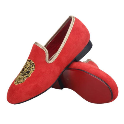 Kids Loafers Red Velvet Dreams: Handcrafted Embroidered Children's Loafers - Loafer Shoes - Guocali