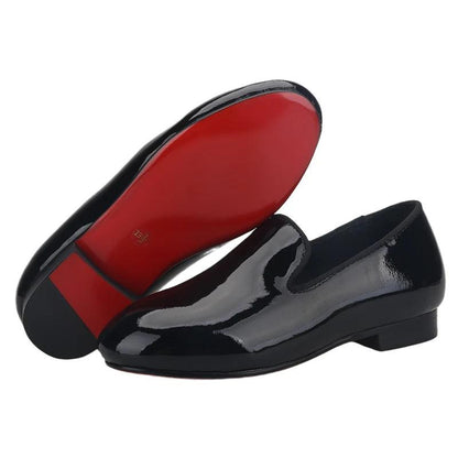 Kids Loafers Refined Elegance: Handmade Children's Patent Leather Loafer-Loafer Shoes-GUOCALI