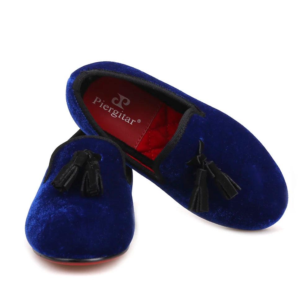 Kids Loafers Royal Blue Children's Tassel Loafer Shoes-Loafer Shoes-GUOCALI