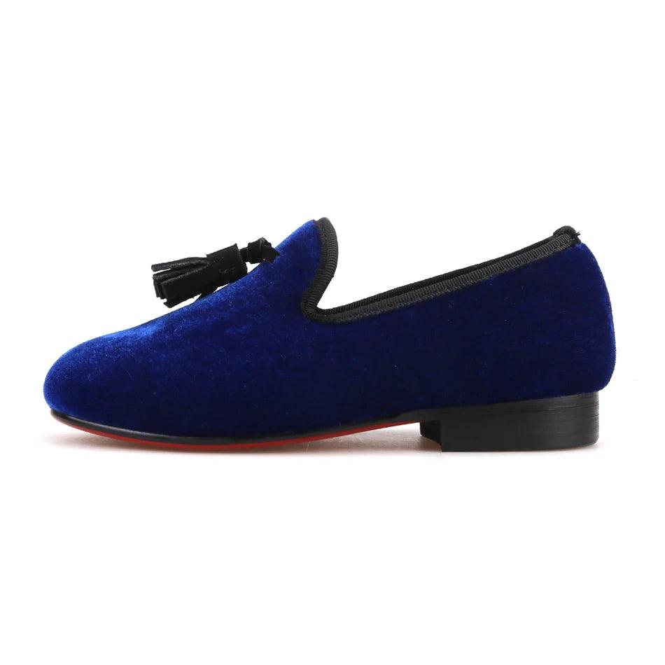 Kids Loafers Royal Blue Children's Tassel Loafer Shoes-Loafer Shoes-GUOCALI