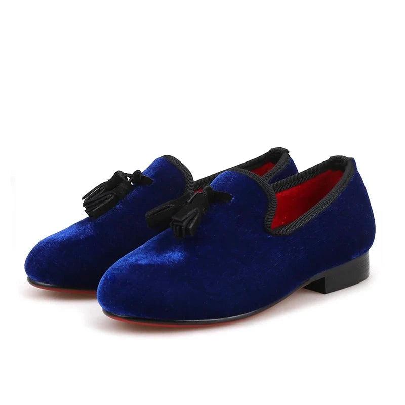 Kids Loafers Royal Blue Children's Tassel Loafer Shoes-Loafer Shoes-GUOCALI