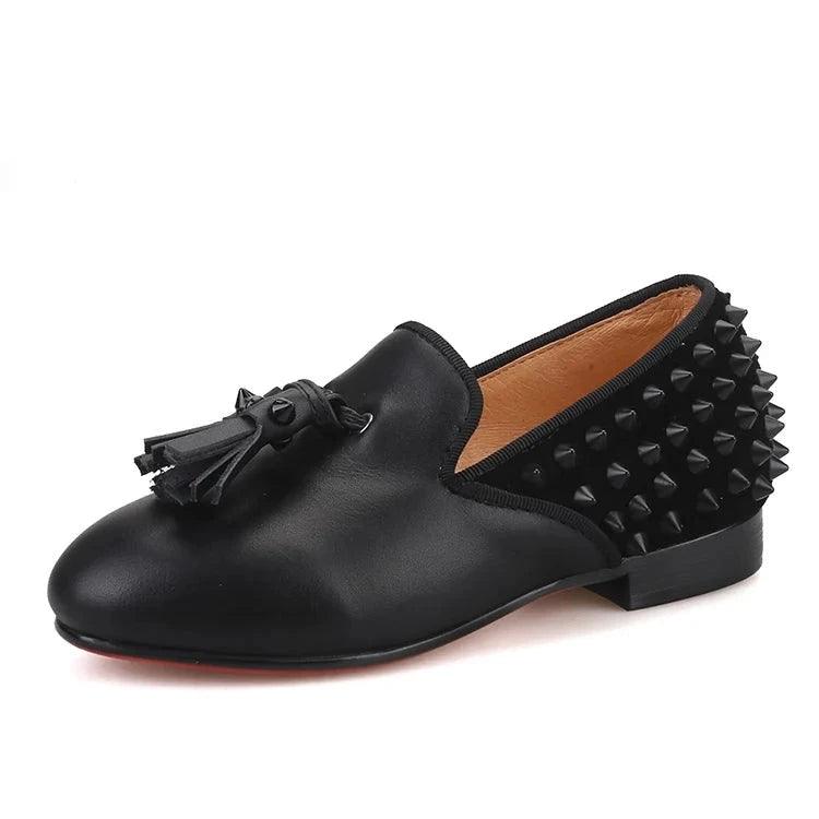 Kids Loafers Spike & Style: Kids' Loafer Shoes with Tassel Accents - Loafer Shoes - Guocali