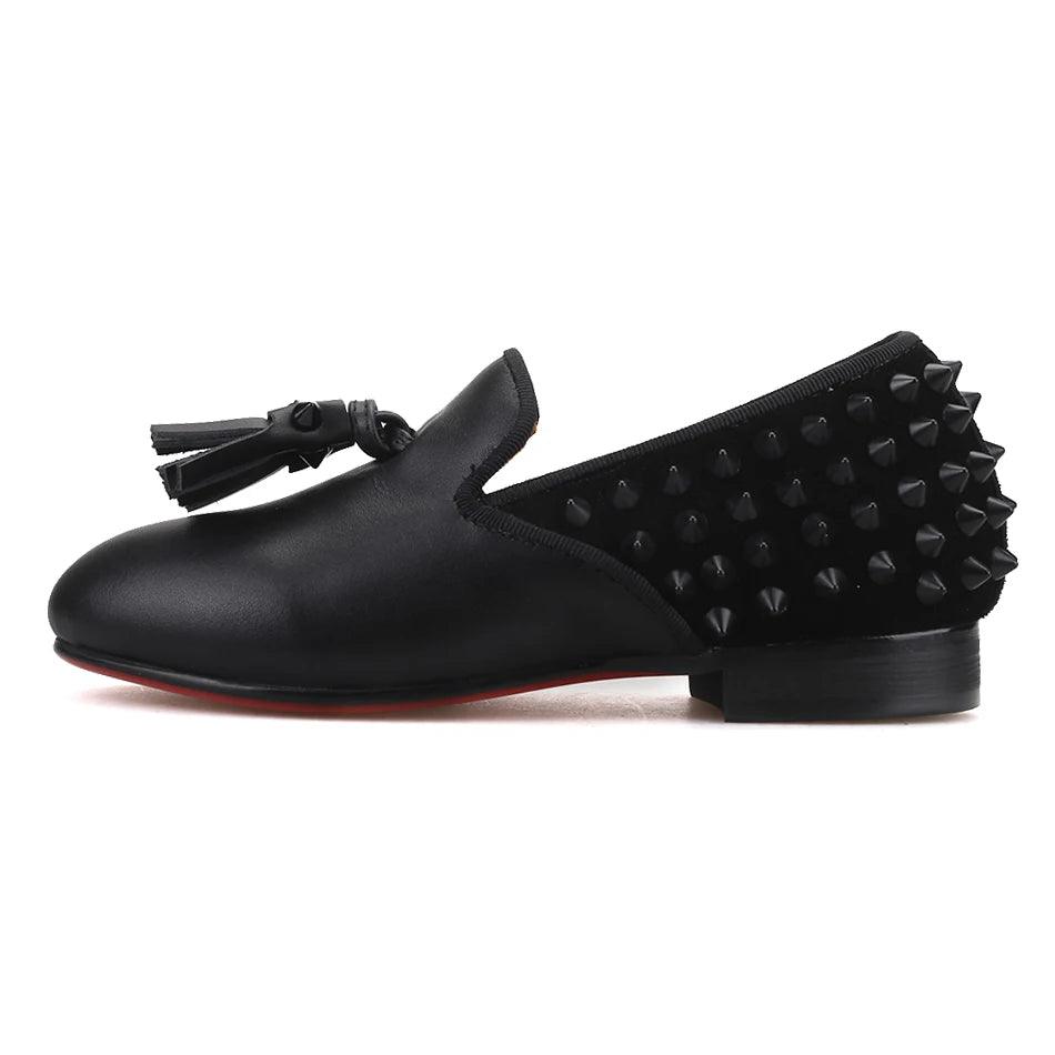 Kids Loafers Spike & Style: Kids' Loafer Shoes with Tassel Accents-Loafer Shoes-GUOCALI