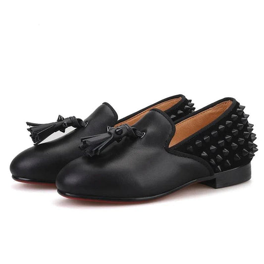 Kids Loafers Spike & Style: Kids' Loafer Shoes with Tassel Accents-Loafer Shoes-GUOCALI