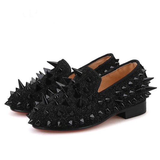 Kids Loafers Spiked Elegance: Handmade Children's Loafers - Loafer Shoes - Guocali