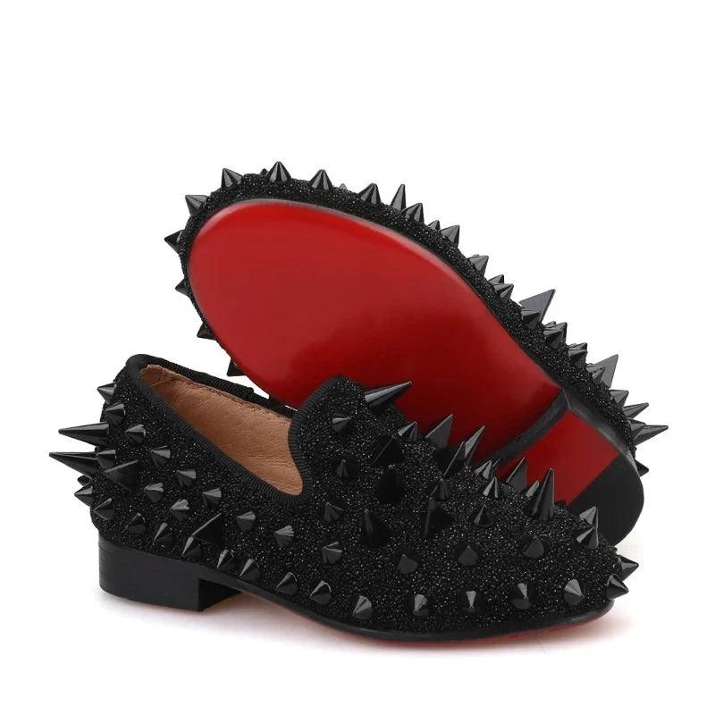 Kids Loafers Spiked Elegance: Handmade Children's Loafers - Loafer Shoes - Guocali