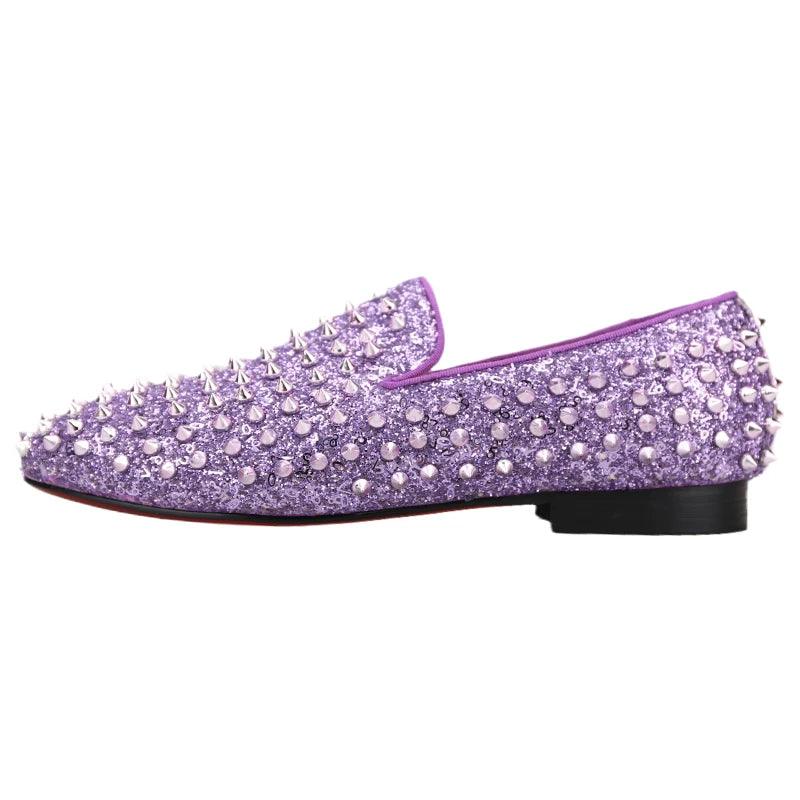 Kids Loafers Spiky Violet Delight: Trendy Loafers for Toddlers and Big Kids-Loafer Shoes-GUOCALI