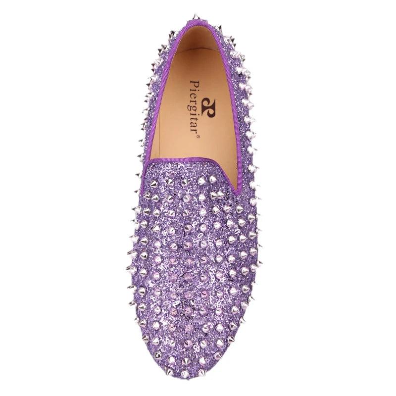 Kids Loafers Spiky Violet Delight: Trendy Loafers for Toddlers and Big Kids-Loafer Shoes-GUOCALI