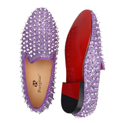 Kids Loafers Spiky Violet Delight: Trendy Loafers for Toddlers and Big Kids-Loafer Shoes-GUOCALI