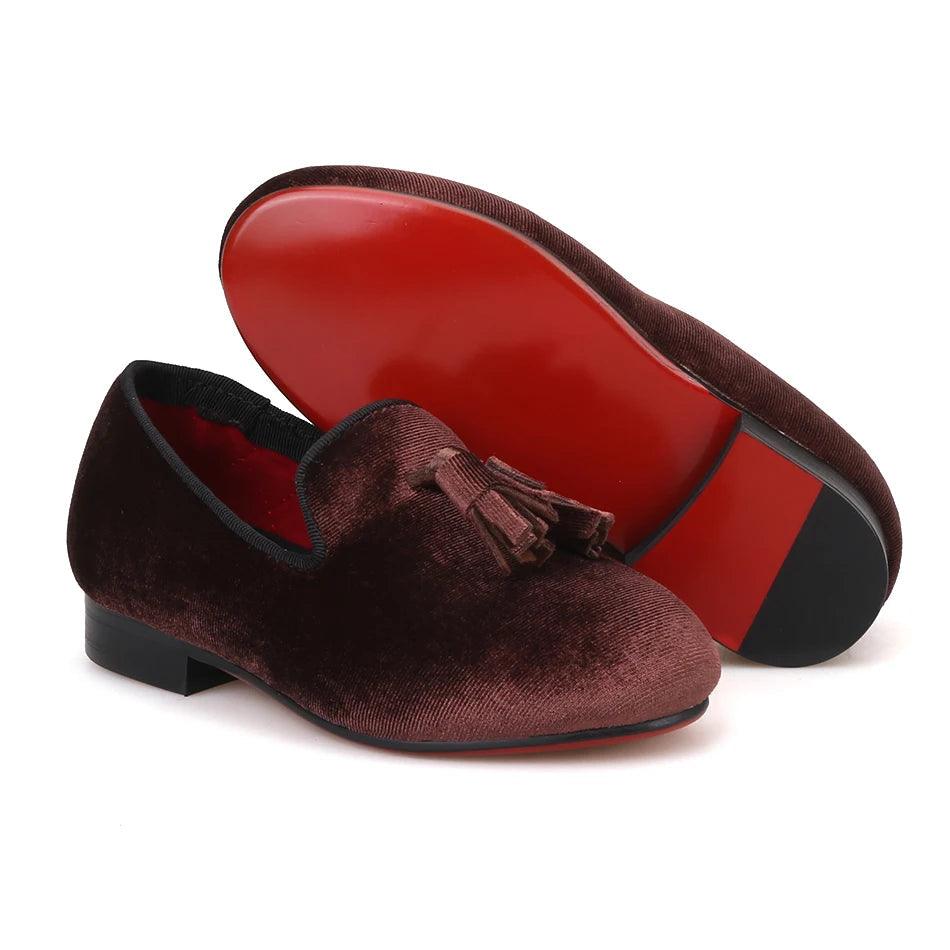 Kids Loafers Stylish Brown Children's Tassel Loafers: Handmade Party Kid Casual Shoes - Loafer Shoes - Guocali