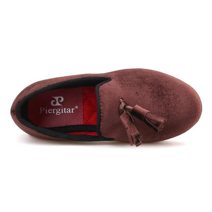 Kids Loafers Stylish Brown Children's Tassel Loafers: Handmade Party Kid Casual Shoes-Loafer Shoes-GUOCALI