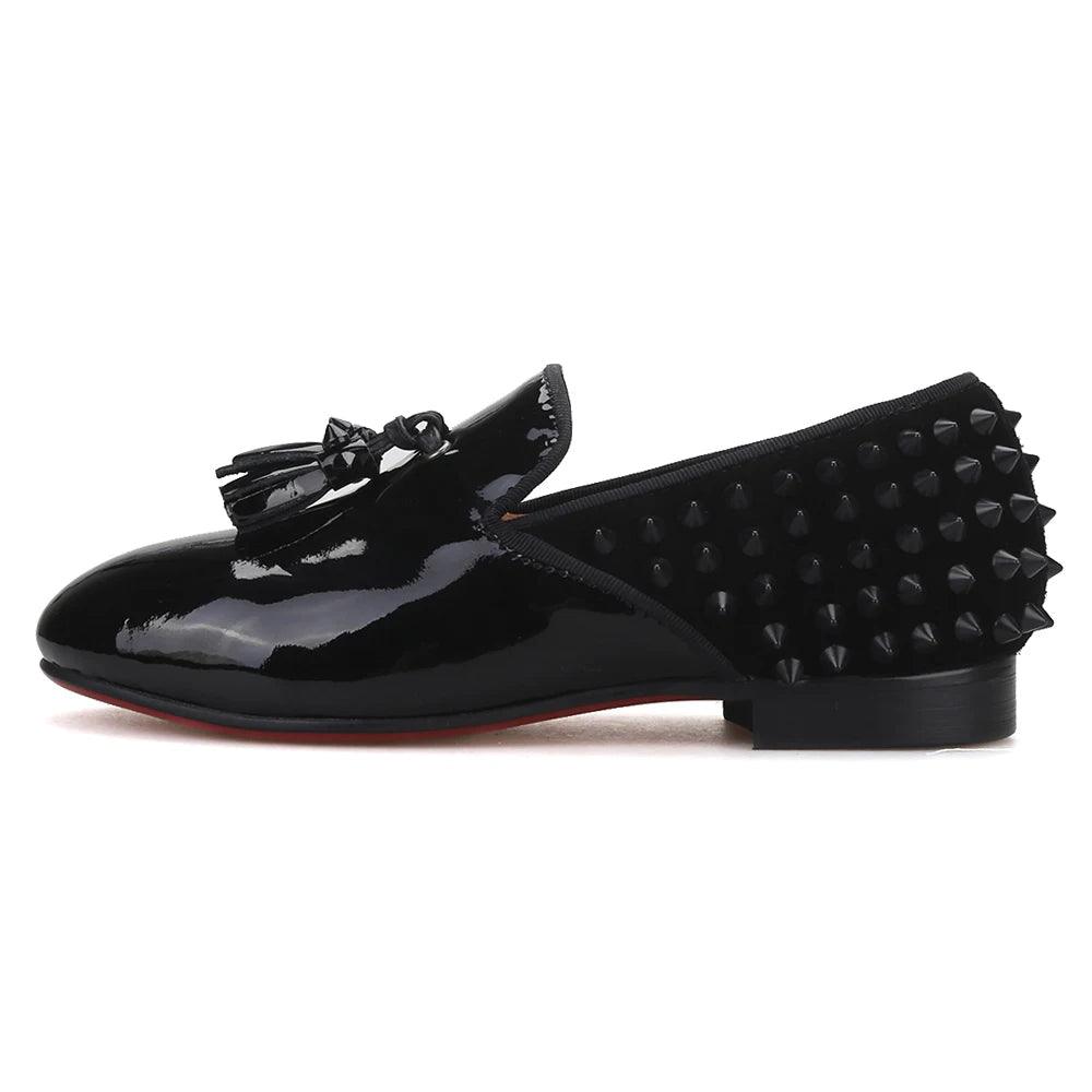 Kids Loafers Timeless Elegance: Handmade Children's Spiked Tassel Loafers - Loafer Shoes - Guocali