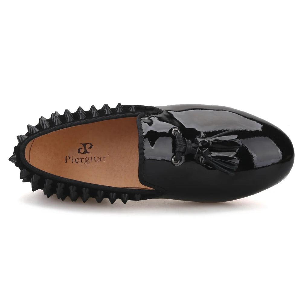 Kids Loafers Timeless Elegance: Handmade Children's Spiked Tassel Loafers-Loafer Shoes-GUOCALI