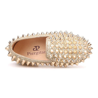 Kids Loafers Timeless Elegance: Handmade Spiked Loafers for Kids-Loafer Shoes-GUOCALI