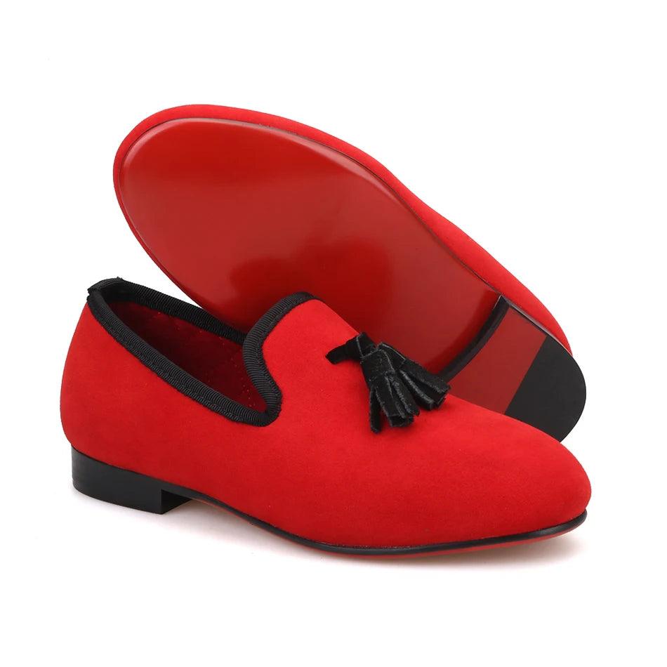 Kids Loafers Twinkle-Tassel:Parent-Child Velvet Loafers-Loafer Shoes-GUOCALI