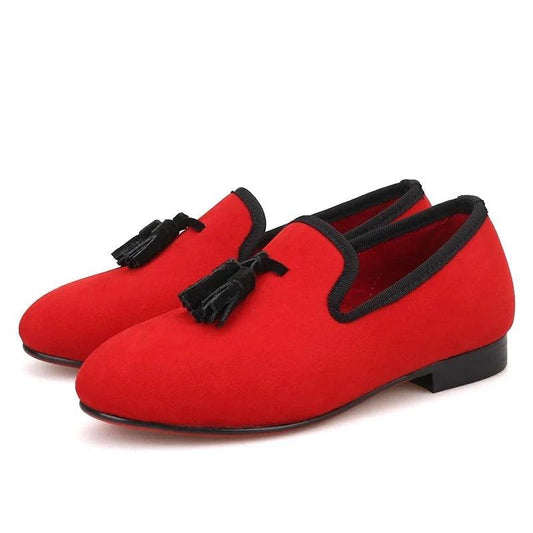 Kids Loafers Twinkle-Tassel:Parent-Child Velvet Loafers-Loafer Shoes-GUOCALI