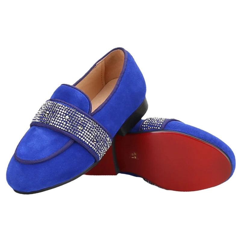 Kids Loafers Twinkle-Toes: Sparkling Steps Handcrafted Rhinestone Kids' Loafers-Loafer Shoes-GUOCALI