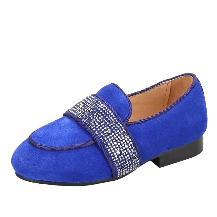 Kids Loafers Twinkle-Toes: Sparkling Steps Handcrafted Rhinestone Kids' Loafers-Loafer Shoes-GUOCALI